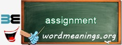 WordMeaning blackboard for assignment